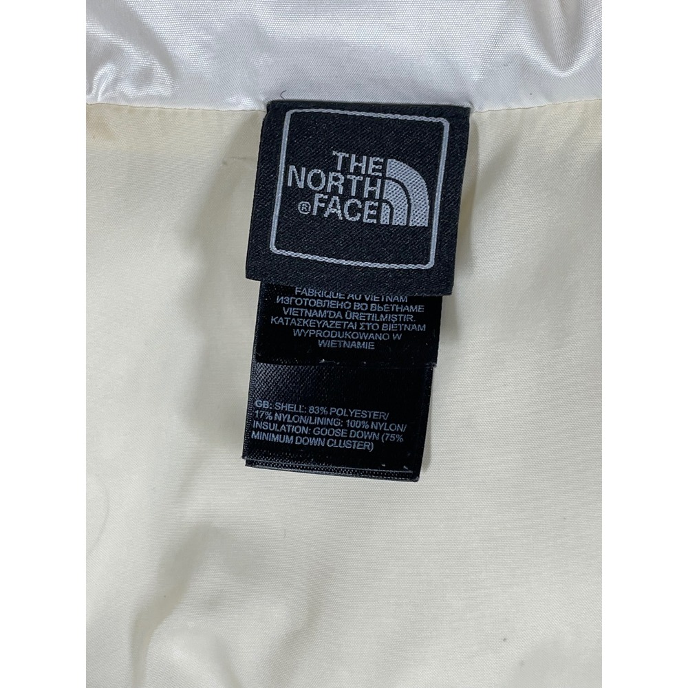 The North Face Womens 550 Down Puffer Vest White Chevron Quilted Large C984 F14 - Picture 5 of 12